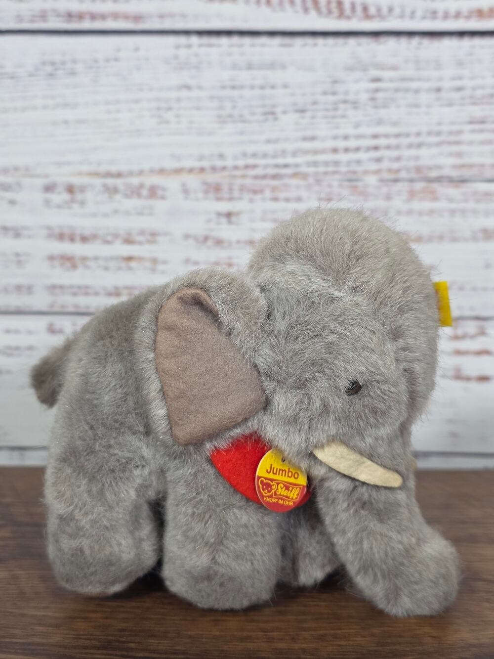 Vintage Steiff Mini Elephant Mohair Yellow Tag Button Austria 1959 1450/12